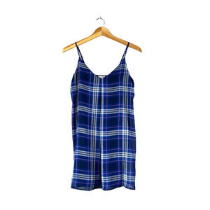 Women's Blue Plaid Tobi Tank Dress M